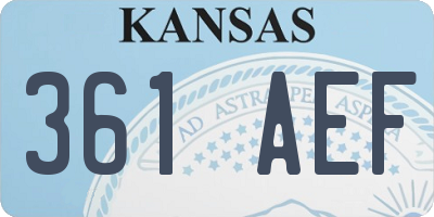 KS license plate 361AEF