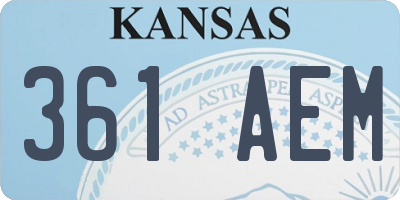 KS license plate 361AEM