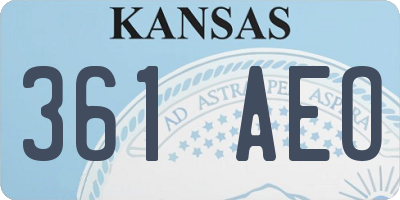 KS license plate 361AEO
