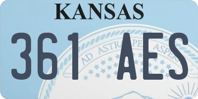 KS license plate 361AES