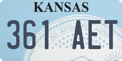 KS license plate 361AET