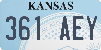 KS license plate 361AEY