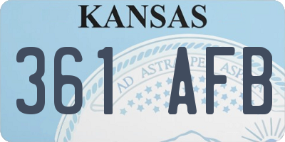 KS license plate 361AFB