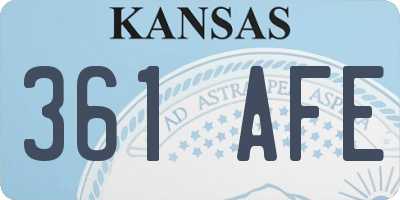 KS license plate 361AFE