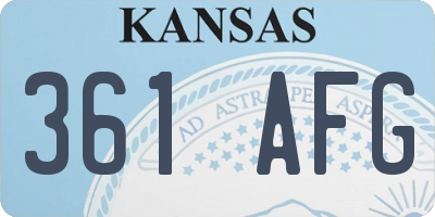 KS license plate 361AFG