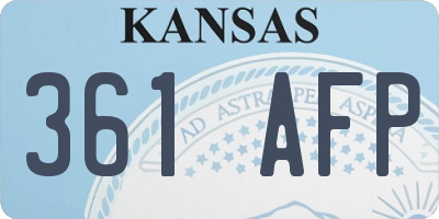 KS license plate 361AFP