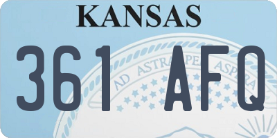 KS license plate 361AFQ
