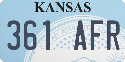 KS license plate 361AFR