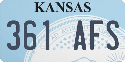 KS license plate 361AFS