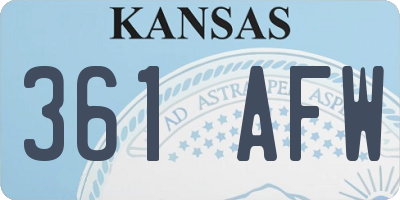 KS license plate 361AFW