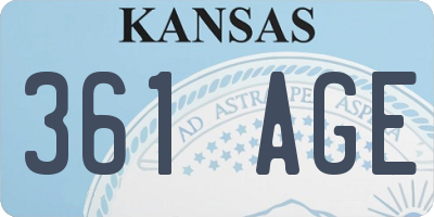 KS license plate 361AGE