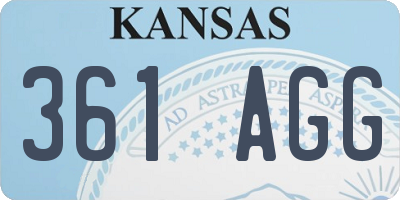 KS license plate 361AGG