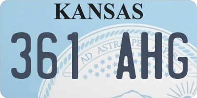 KS license plate 361AHG