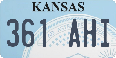 KS license plate 361AHI