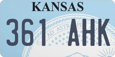 KS license plate 361AHK