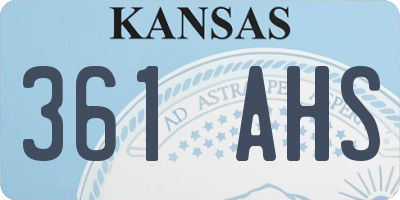KS license plate 361AHS