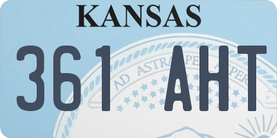 KS license plate 361AHT