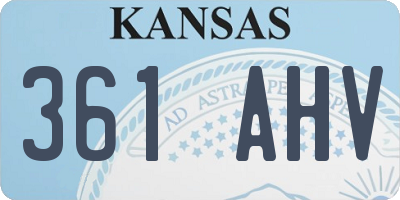 KS license plate 361AHV