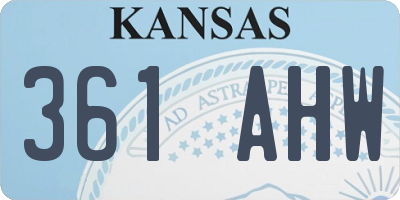 KS license plate 361AHW