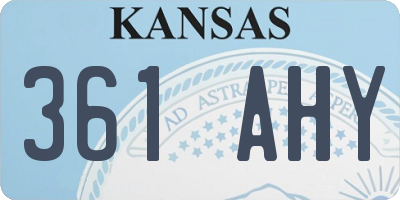KS license plate 361AHY