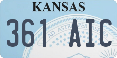 KS license plate 361AIC