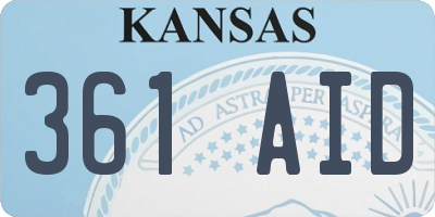 KS license plate 361AID