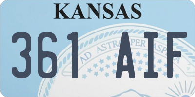 KS license plate 361AIF
