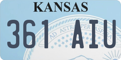 KS license plate 361AIU