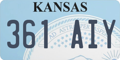 KS license plate 361AIY