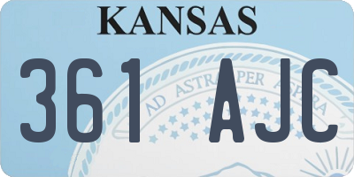 KS license plate 361AJC