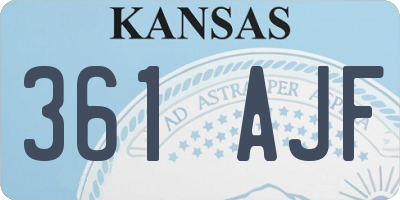 KS license plate 361AJF