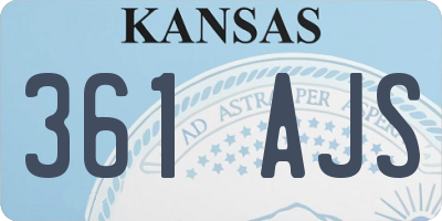 KS license plate 361AJS