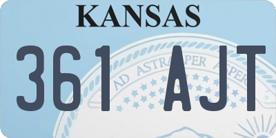 KS license plate 361AJT