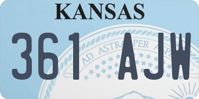 KS license plate 361AJW
