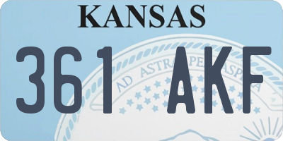 KS license plate 361AKF