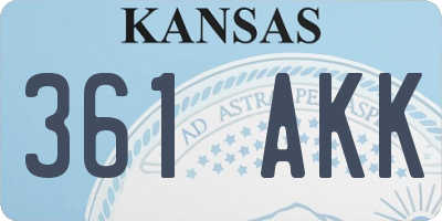 KS license plate 361AKK