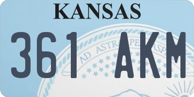 KS license plate 361AKM
