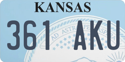 KS license plate 361AKU