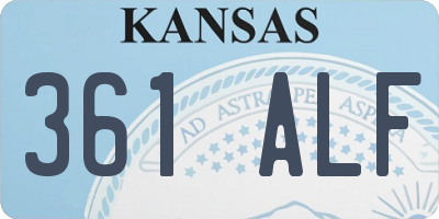 KS license plate 361ALF