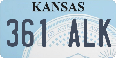 KS license plate 361ALK