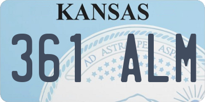 KS license plate 361ALM
