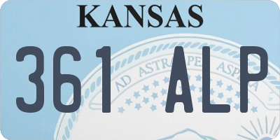 KS license plate 361ALP