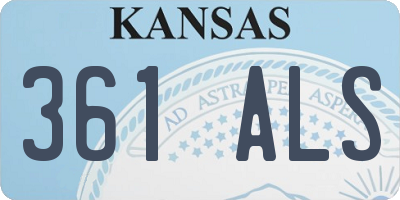 KS license plate 361ALS