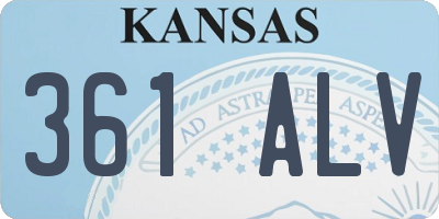 KS license plate 361ALV