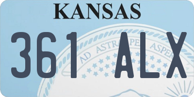 KS license plate 361ALX