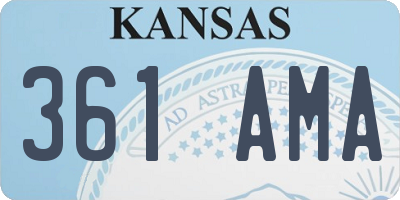 KS license plate 361AMA