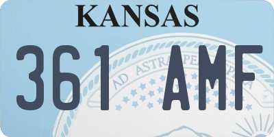 KS license plate 361AMF