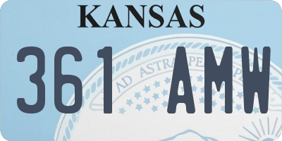 KS license plate 361AMW