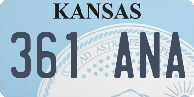 KS license plate 361ANA