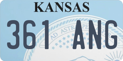 KS license plate 361ANG